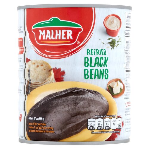 Malher Refried Black Beans, 27 oz