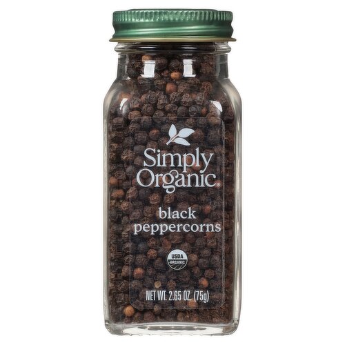 Simply Organic Black Peppercorns, 2.65 oz