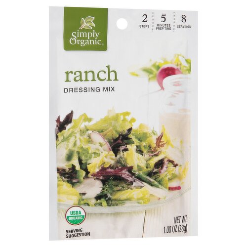 Simply Organic Ranch Dressing Mix, 1.00 oz