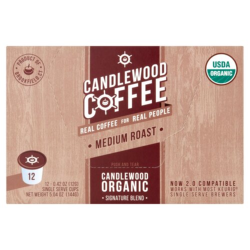 Candlewood Coffee Medium Roast Candlewood Organic Signature Blend Coffee, 0.42 oz, 12 count