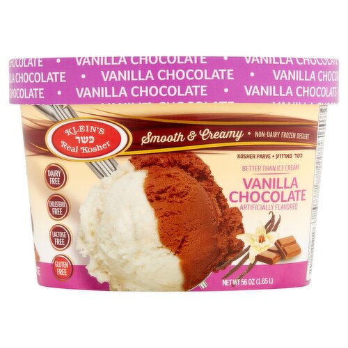 Klein's Real Kosher Vanilla Chocolate Non-Dairy Frozen Dessert, 56 oz