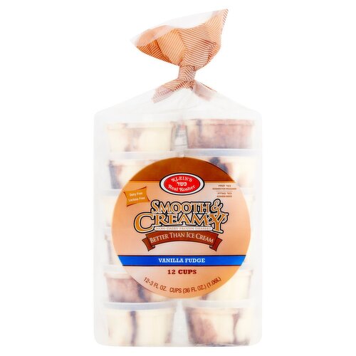 Klein's Real Kosher Smooth & Creamy Vanilla Fudge Non-Dairy Frozen Dessert, 12 count, 3 fl oz