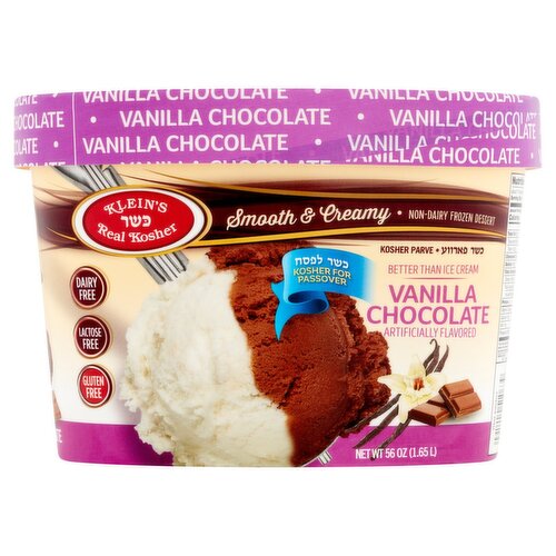 Klein's Real Kosher Vanilla Chocolate Non-Dairy Frozen Dessert, 56 oz