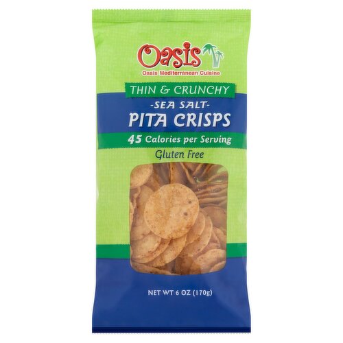 Oasis Thin & Crunchy Sea Salt Pita Crisps, 6 oz