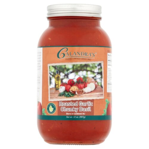 Calandra's Roasted Garlic Chunky Basil Sauce, 32 oz