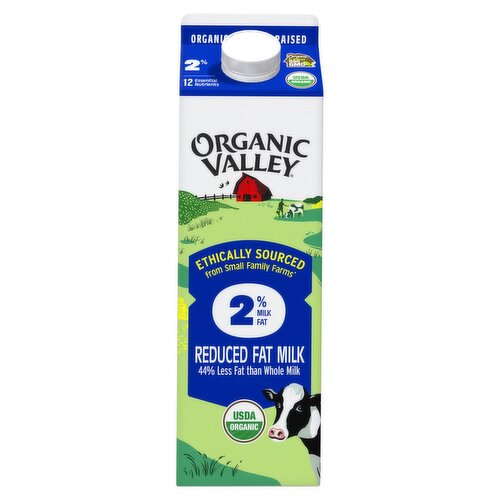 Organic Valley 2% Reduced Fat Milk, one quart