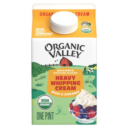Organic Valley Real Dairy Heavy Whipping Cream, one pint