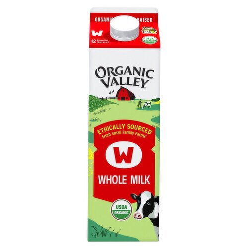 Organic Valley Whole Milk, one quart