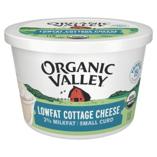 Organic Valley 2% Milkfat Small Curd Lowfat Cottage Cheese, 1 lb