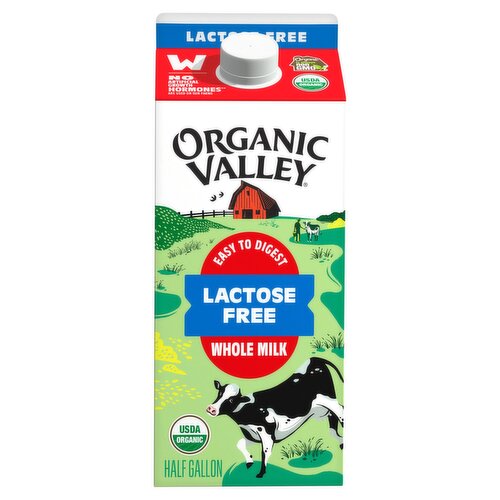 Organic Valley Lactose Free Whole Milk, half gallon