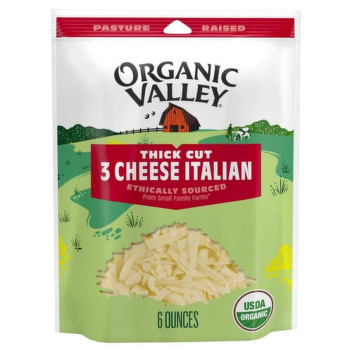 Organic Valley Thick Cut 3 Cheese Italian, 6 oz