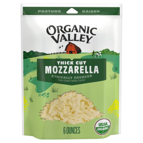 Organic Valley Thick Cut Low Moisture Part-Skim Mozzarella Cheese, 6 oz