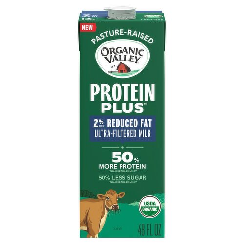 Organic Valley Protein Plus 2% Reduced Fat Ultra-Filtered Milk, 48 fl oz
