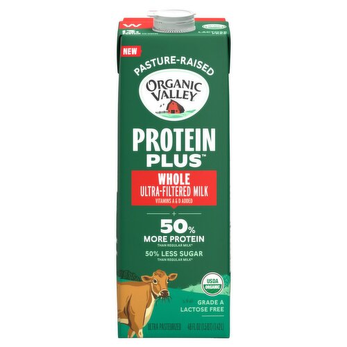 Organic Valley Protein Plus Whole Ultra-Filtered Milk, 48 fl oz