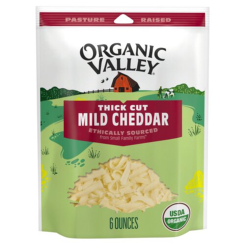 Organic Valley Thick Cut Mild Cheddar Cheese, 6 oz