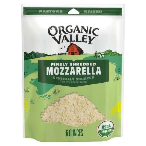 Organic Valley Finely Shredded Low-Moisture Part-Skim Mozzarella Cheese, 6 oz