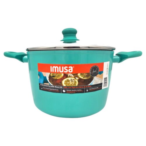 Imusa 6.5Qt Stock Pot with Glass Lid