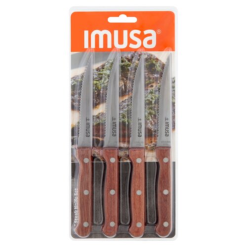 Imusa Stainless Steel Steak Knife Set, 4 count