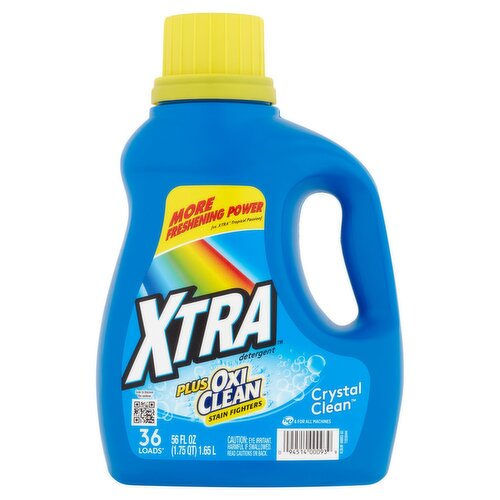 Xtra Crystal Clean Plus Oxi Clean Stain Fighters Laundry Detergent, 36 loads, 56 fl oz