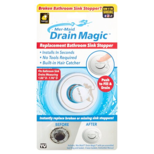 Mer-Maid Drain Magic Replacement Bathroom Sink Stopper