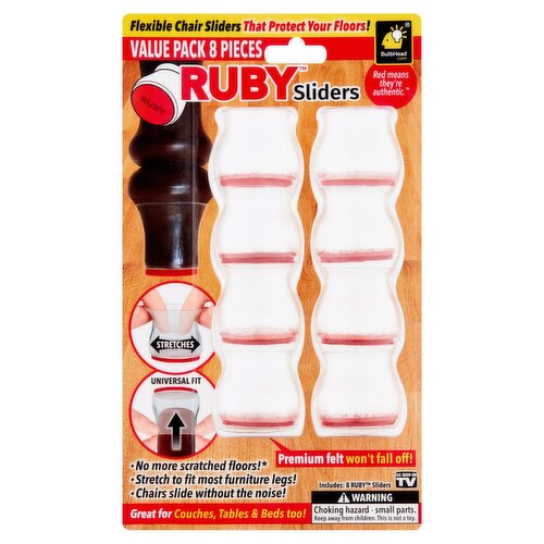 BulbHead Ruby Flexible Chair Sliders Value Pack, 8 count