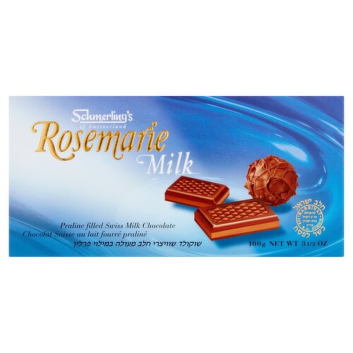 Schmerling's of Switzerland Rosemarie Milk Praline Filled Swiss Milk Chocolate, 3 1/2 oz