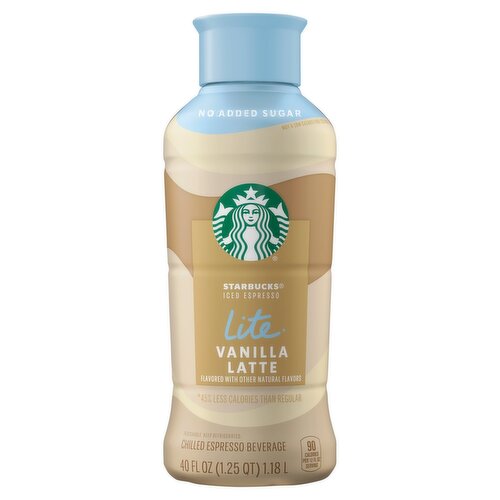 Starbucks Iced Espresso Lite Vanilla Latte Chilled Espresso Beverage, 40 fl oz