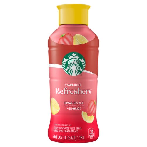 Starbucks Refreshers Strawberry Açaí + Lemonade Chilled Flavored Juice Drink, 40 fl oz 