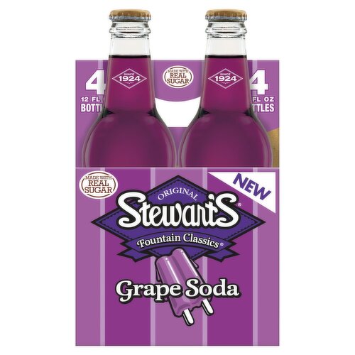 Stewart's Fountain Classics Original Grape Soda, 12 fl oz, 4 count