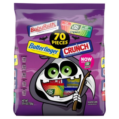Baby Ruth/Tic Tac/Butterfinger/Crunch Assorted Candy, 70 count, 25.4 oz