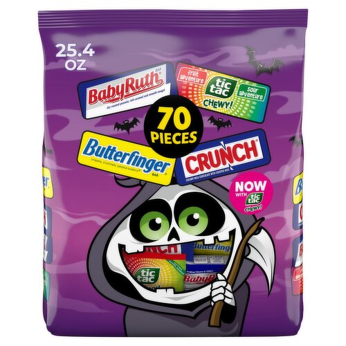 Ferrero Baby Ruth, Tic Tac, Butterfinger and Crunch Assorted Candy, 70 pieces, 25.4 oz
