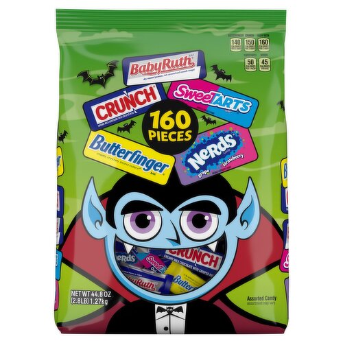 Baby Ruth/Crunch/SweeTarts/Butterfinger/Nerds Assorted Candy, 160 count, 44.8 oz