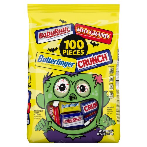 Butterfinger/Crunch/100 Grand/Baby Ruth Assorted Candy, 100 count, 40.7 oz