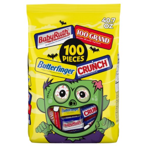 Ferrero Baby Ruth, 100 Grand, Butterfinger and Crunch Assorted Candy, 100 pieces, 40.7 oz