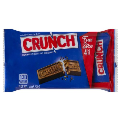 Crunch Creamy Milk Chocolate with Crisped Rice Fun Size, 4 count, 1.8 oz