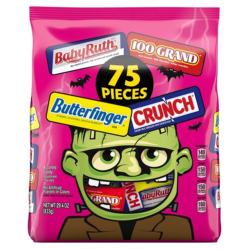 Ferrero Baby Ruth, 100 Grand, Butterfinger and Crunch Assorted Candy, 75 pieces, 29.4 oz