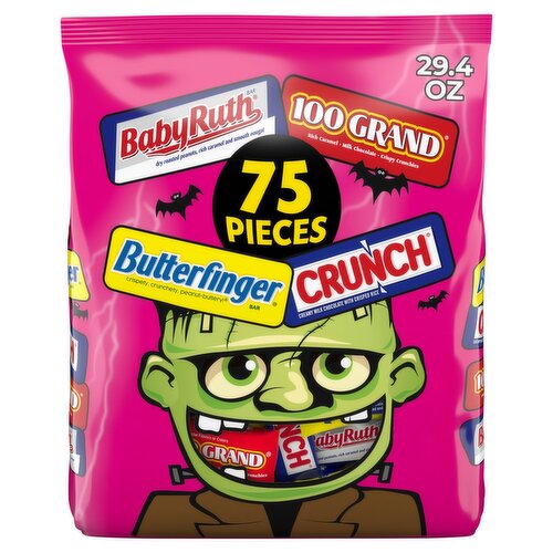 Ferrero Baby Ruth, 100 Grand, Butterfinger and Crunch Assorted Candy, 75 count, 29.4 oz