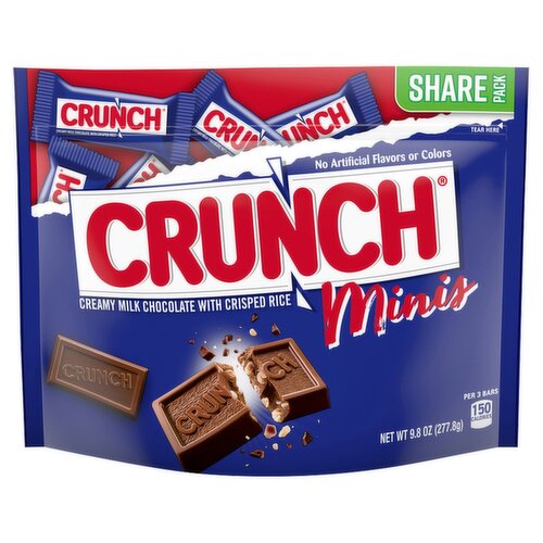 Crunch Minis Creamy Milk Chocolate with Crisped Rice Bars Share Pack, 9.8 oz