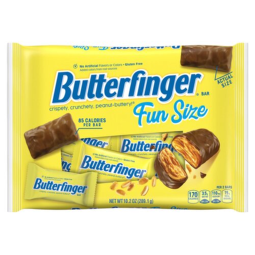 Butterfinger, Chocolatey, Peanut-Buttery, Individually Wrapped Fun Size Candy Bars, 10.2 oz