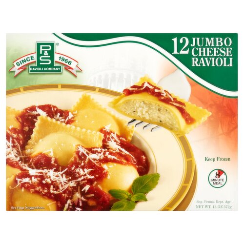 P&S Ravioli Company Jumbo Cheese Ravioli, 12 count, 13 oz