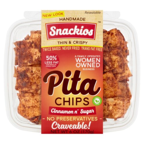 Snackios Cinnamon n' Sugar Artisan Pita Chips, 6 oz