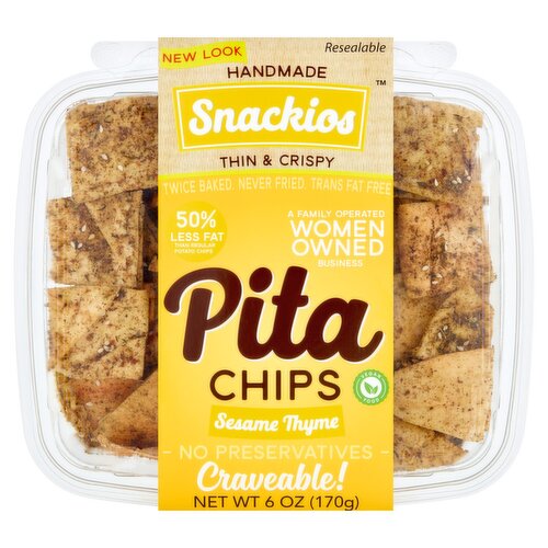 Snackios Sesame Thyme Pita Chips, 6 oz