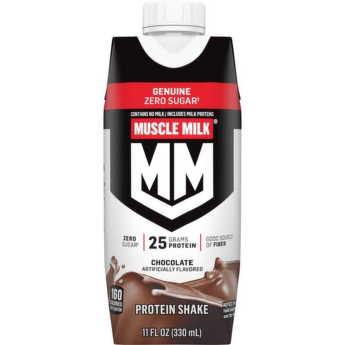 Muscle Milk Genuine Zero Sugar Protein Shake Chocolate Artificially Flavored 11 Fl Oz