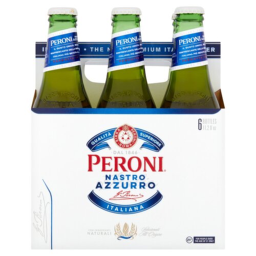 Peroni Nastro Azzurro Beer, 6 count, 11.2 fl oz