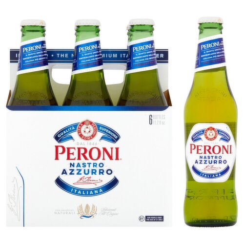 Peroni Nastro Azzurro Beer, 6 count, 11.2 fl oz