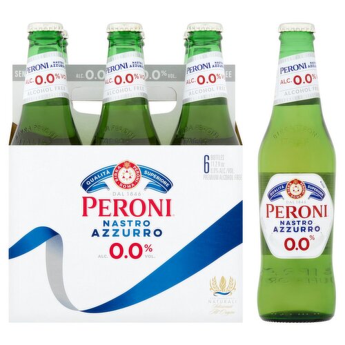 Peroni Nastro Azzurro Beer, 11.2 fl oz, 6 count