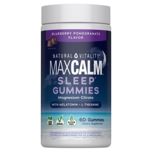 Natural Vitality MaxCalm Blueberry Pomegranate Flavor Dietary Supplement, 60 count