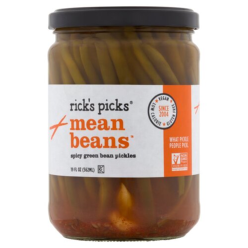 rick's picks Mean Beans Spicy Green Bean Pickles, 19 fl oz