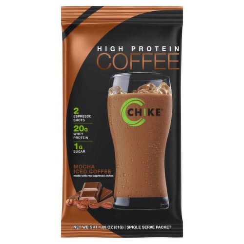 CHIKE High Protein Coffee Mocha Iced Coffee, 1.09 oz