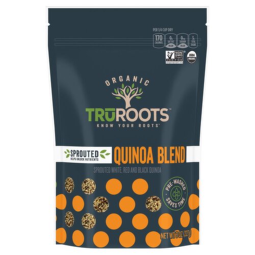 TrūRoots Organic Sprouted White, Red and Black Quinoa Blend, 8 oz